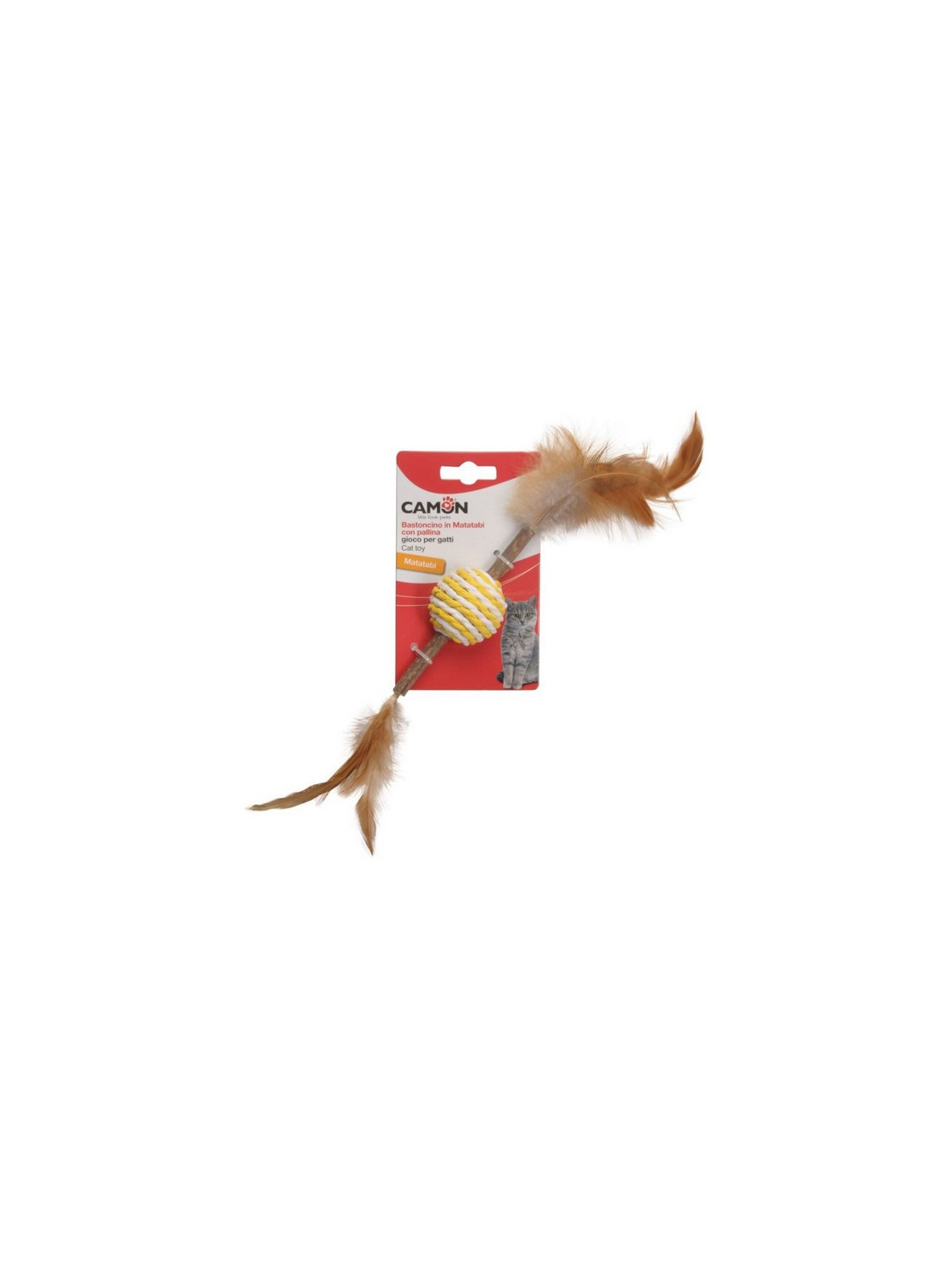 Camon Cat Toy Matatabi z kulą i piórkami