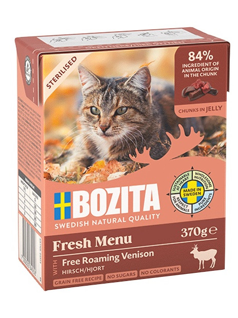 Bozita Sterilised z dziczyzną kawałki w galaretce kartonik 370g