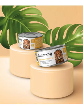 Amanova Cat Chicken Fillets - kurczak w bulionie puszka 70g [01]