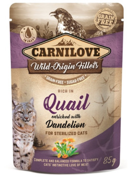 Carnilove Cat Quail & Dandelion Sterilised - przepiórka i mniszek saszetka 85g