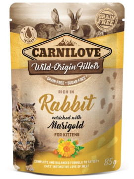 Carnilove Cat Rabbit & Marigold Kitten - królik i nagietek saszetka 85g