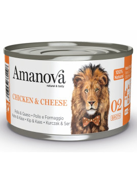 Amanova Cat Chicken & Cheese - kurczak i ser w bulionie puszka 70g [02]