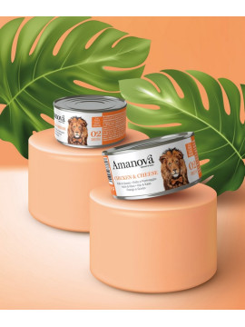 Amanova Cat Chicken & Cheese - kurczak i ser w bulionie puszka 70g [02]