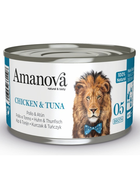 Amanova Cat Chicken & Tuna - kurczak i tuńczyk w bulionie puszka 70g [05]