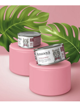 Amanova Cat Tuna & Beef - tuńczyk i wołowina w bulionie puszka 70g [16]