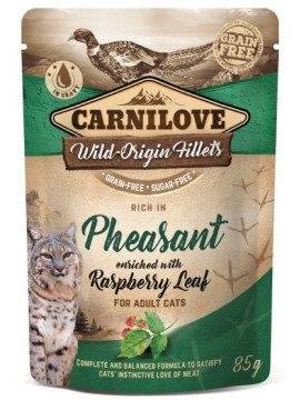 Carnilove Cat Pheasant & Raspberry Leaves - bażant i liście maliny saszetka 85g