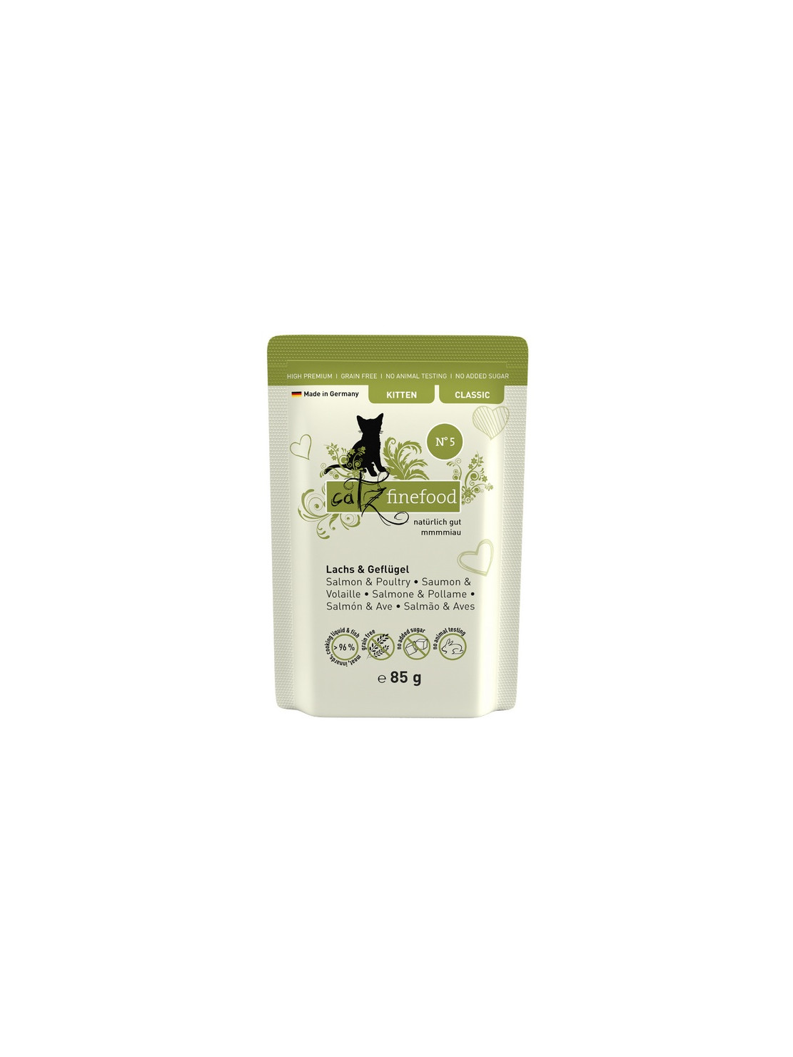 Catz Finefood Classic Kitten N.05 Łosoś i drób saszetka 85g