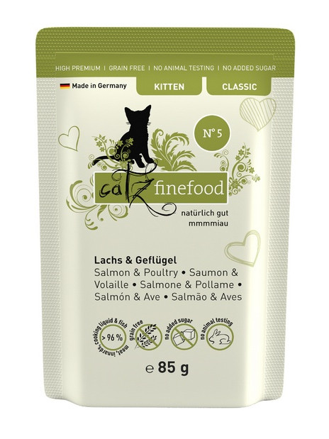 Catz Finefood Classic Kitten N.05 Łosoś i drób saszetka 85g