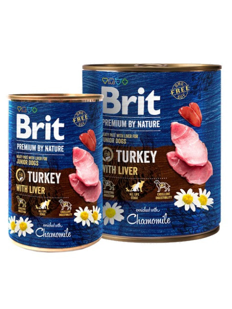Brit Premium By Nature Turkey & Liver Junior puszka 400g