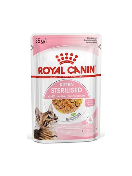 Royal Canin Kitten Sterilised karma mokra w galaretce dla kociąt od 6 do 12 miesiąca życia, sterylizowanych saszetka 85g