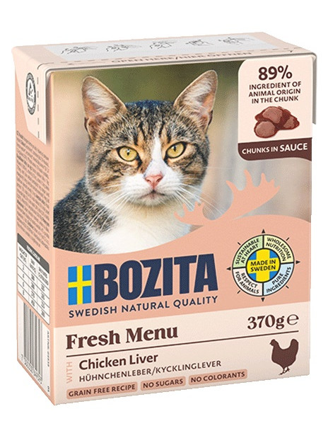 Bozita z Wątróbką Kurczaka kawałki w sosie kartonik 370g