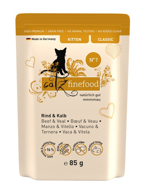 Catz Finefood Classic Kitten N.07 Wołowina i cielęcina saszetka 85g