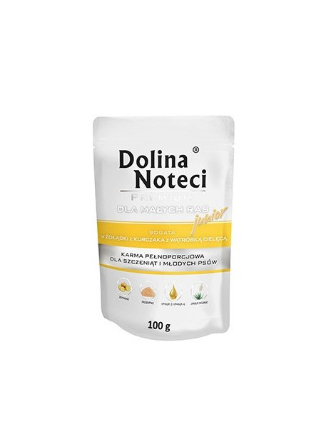 Dolina Noteci Premium Pies Junior Żołądki kurczaka i wątróbka cielęca saszetka 100g
