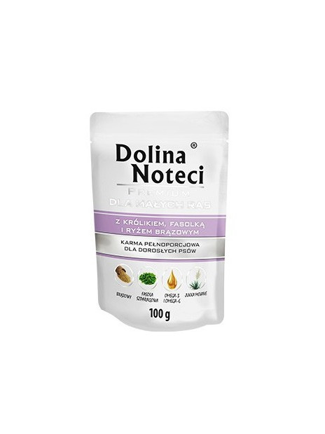 Dolina Noteci Premium Pies Królik, fasolka i ryż brązowy saszetka 100g