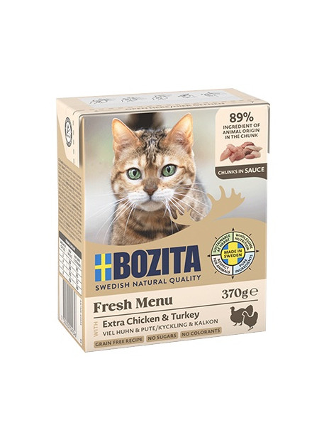 Bozita z Kurczakiem i indykiem - kawałki w sosie kartonik 370g