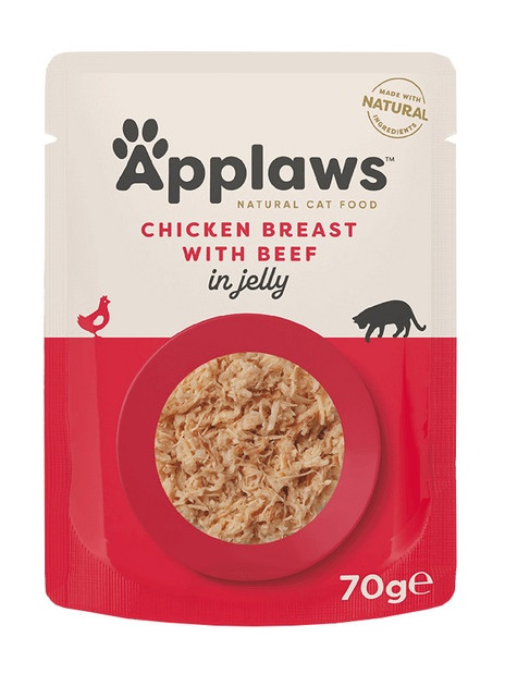 Applaws saszetka dla kota kurczak z wołowiną w galaretce 70g
