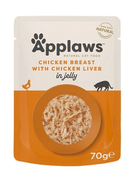 Applaws saszetka dla kota kurczak z wątróbką w galaretce 70g