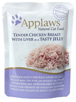 Applaws saszetka dla kota kurczak z wątróbką w galaretce 70g