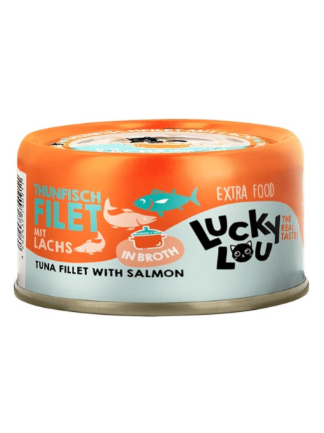 Lucky Lou Extrafood Tuńczyk & łosoś w bulionie puszka 70g