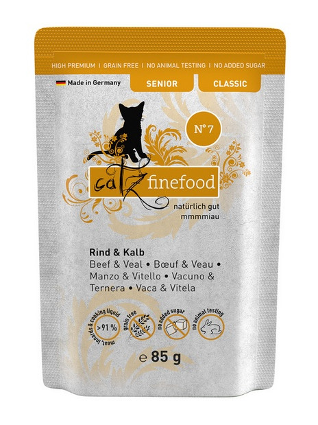 Catz Finefood Classic Senior N.07 Wołowina i cielęcina saszetka 85g