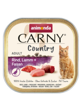 Animonda Carny Country Adult Wołowina, Jagnięcina i Bażant tacka 100g