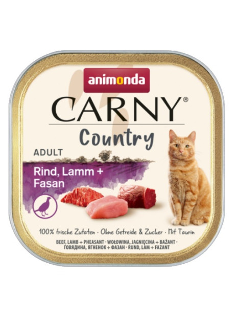 Animonda Carny Country Adult Wołowina, Jagnięcina i Bażant tacka 100g