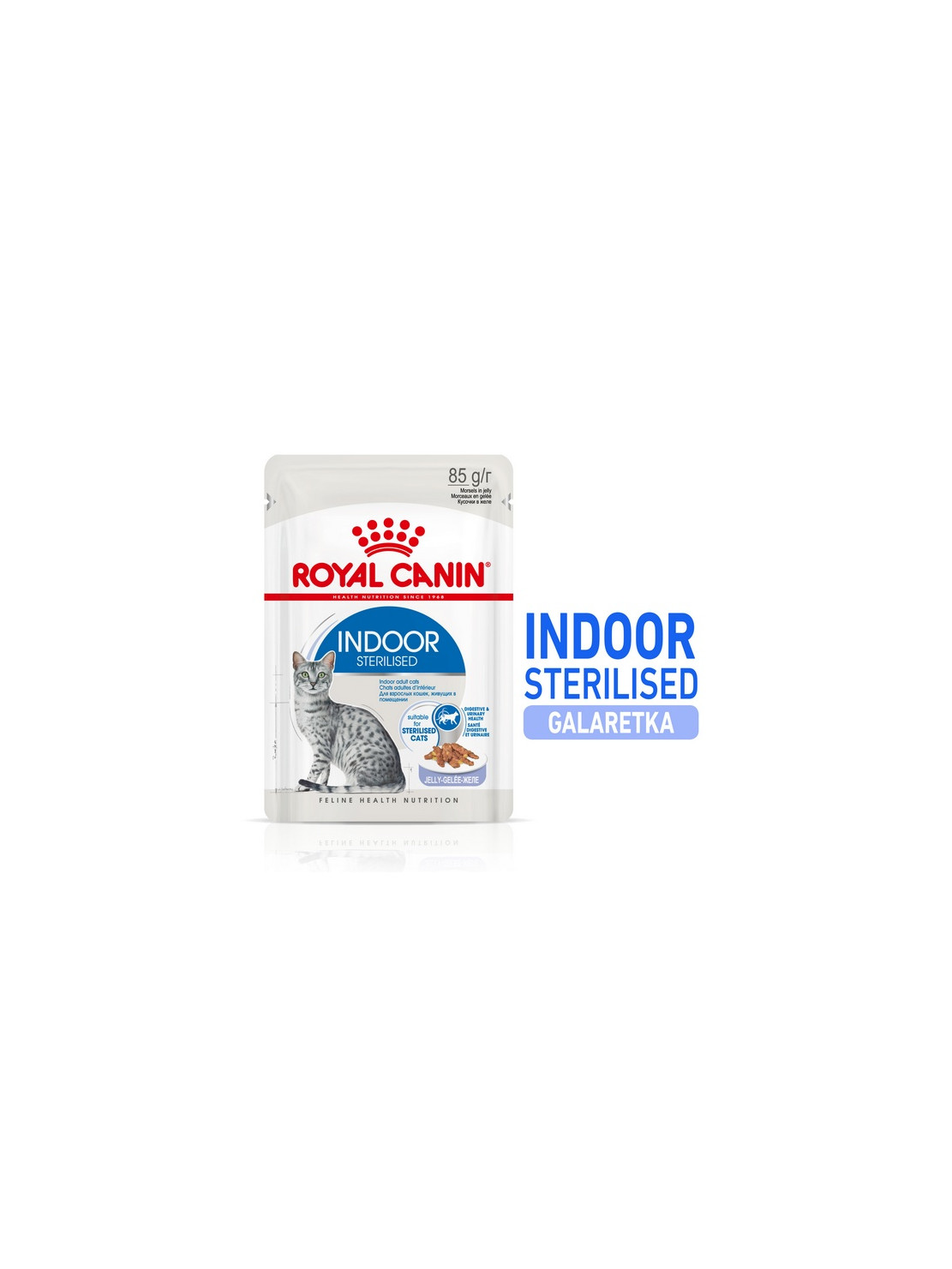 Royal Canin Indoor Sterilised Jelly karma mokra dla kotów dorosłych sterylizowanych, przebywających w domu saszetka 85g