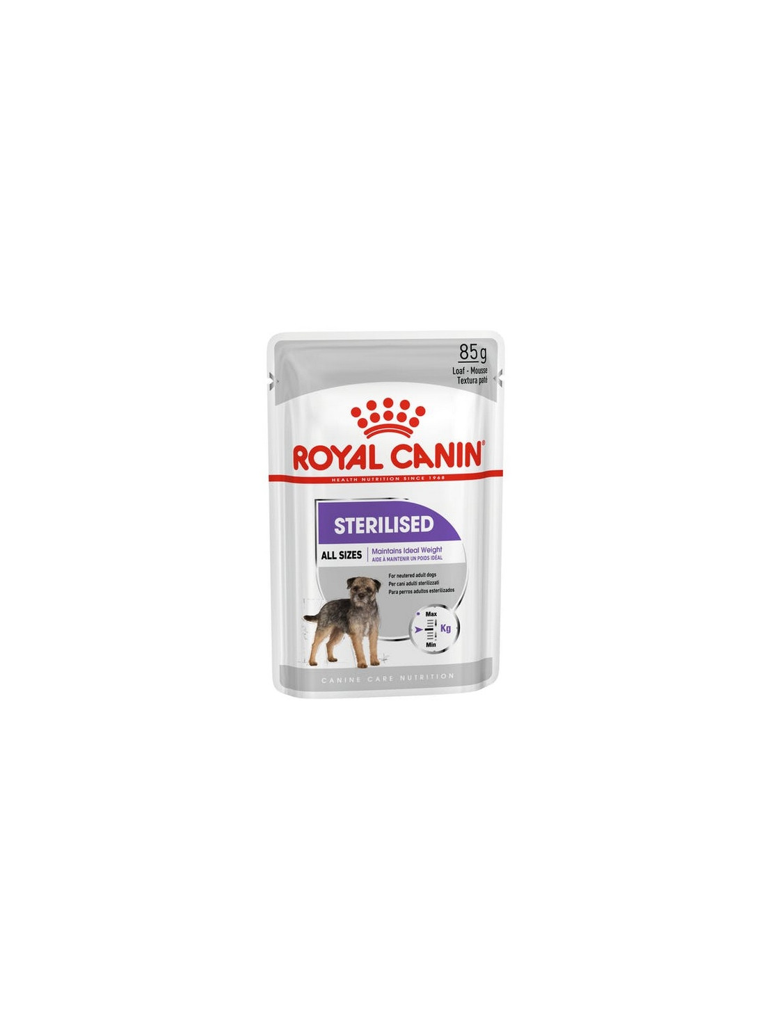 Royal Canin Sterilised karma mokra dla psów dorosłych, wszystkich ras po sterylizacji, pasztet saszetka 85g