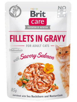 Brit Care Cat Fillets In Gravy Savory Salmon saszetka 85g