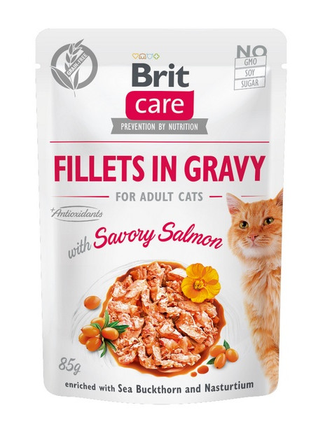 Brit Care Cat Fillets In Gravy Savory Salmon saszetka 85g