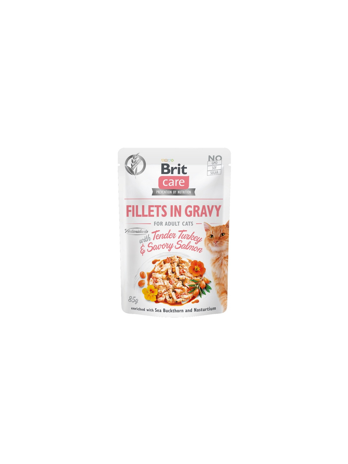 Brit Care Cat Fillets In Gravy Tender Turkey & Savory Salmon saszetka 85g