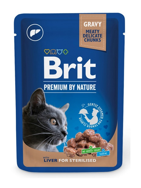 Brit Premium By Nature Cat Sterilised Liver sos saszetka 100g