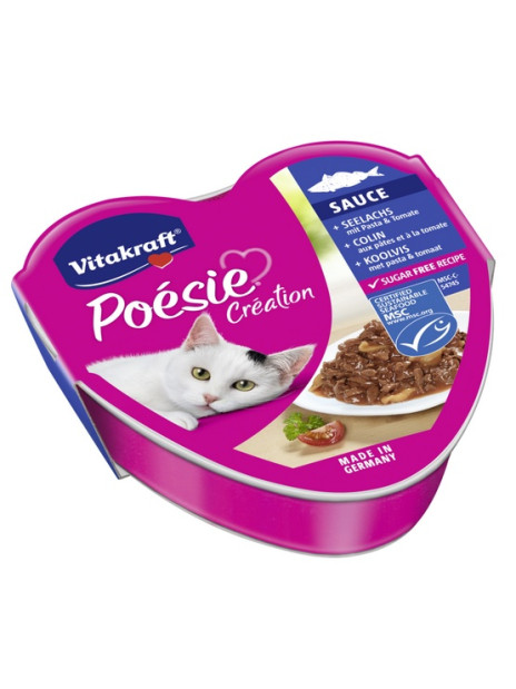 Vitakraft Poesie sos dorsz z makaronem w sosie pomidorowym tacka 85g