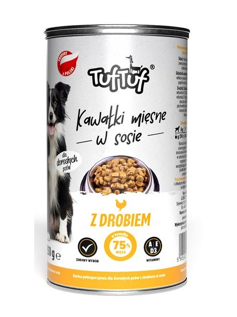 TUF TUF Kawałki mięsne z drobiem dla psa puszka 415g