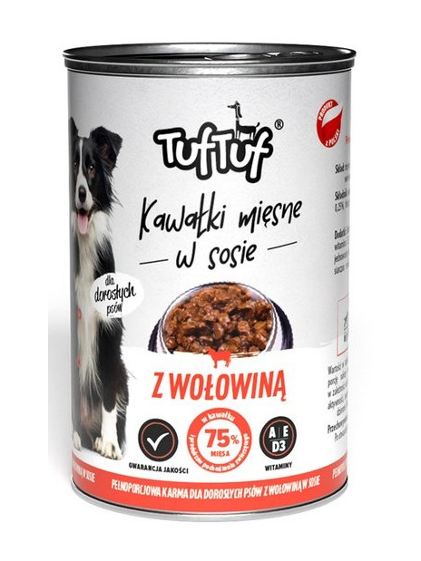 TUF TUF Kawałki mięsne z wołowiną dla psa puszka 415g