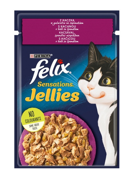 Felix Sensations Kaczka w galaretce ze szpinakiem saszetka 85g