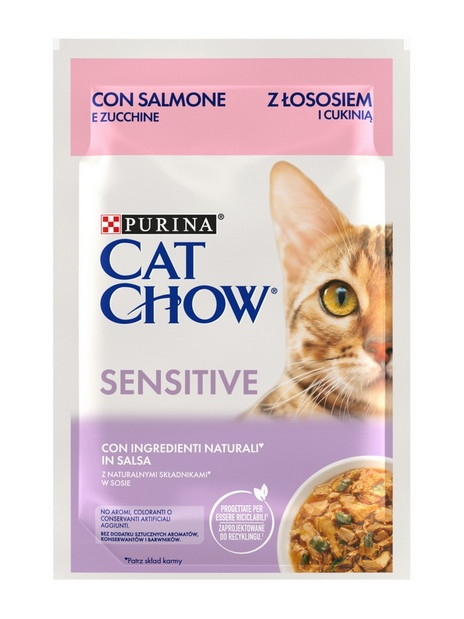Purina Cat Chow Sensitive Łosoś saszetka 85g