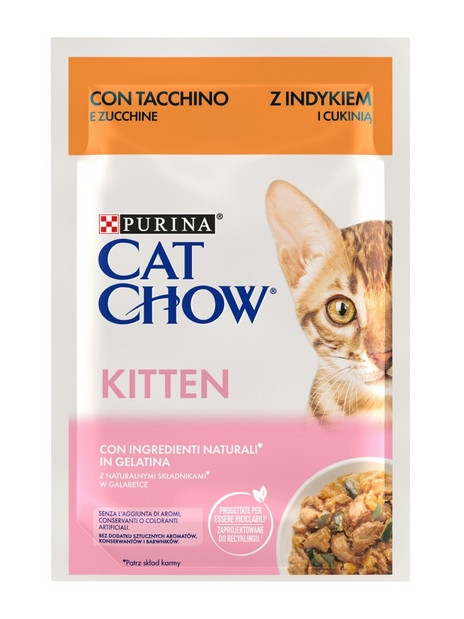 Purina Cat Chow Kitten Indyk i cukinia saszetka 85g