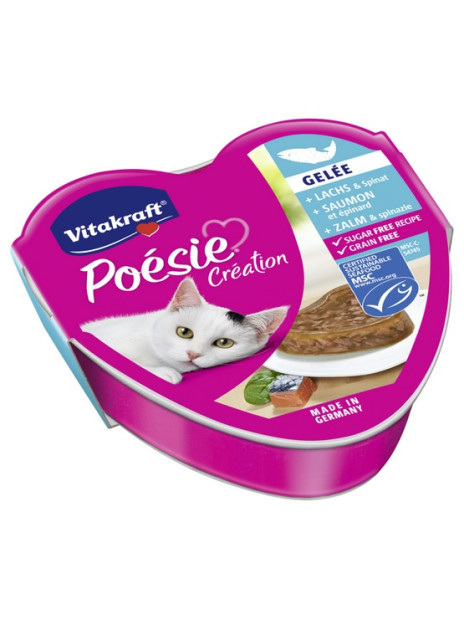 Vitakraft Poesie galaretka łosoś i szpinak tacka 85g