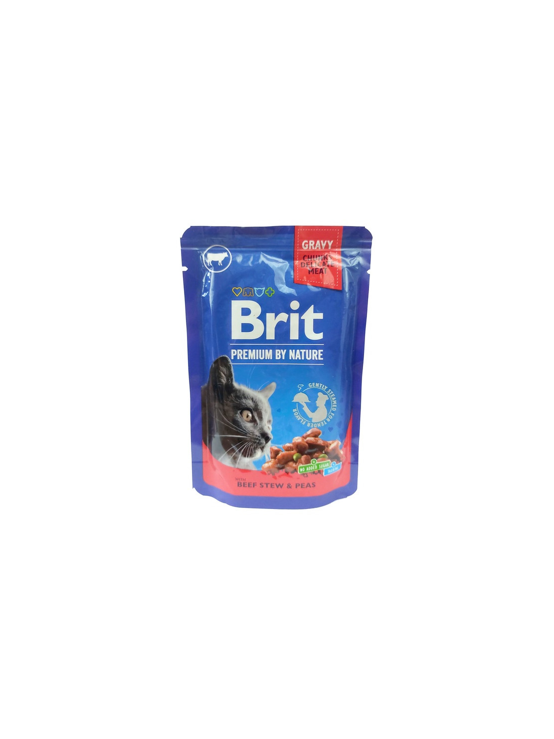 Brit Premium Cat Adult Wołowina + Groszek saszetka 100g