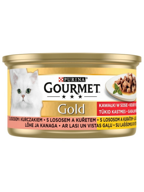 Gourmet Gold Łosoś i kurczak w sosie 85g