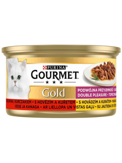 Gourmet Gold Wołowina i kurczak w sosie 85g