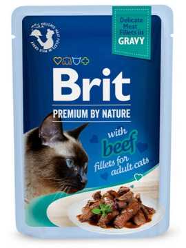 Brit Premium Cat Fillets with Beef sos saszetka 85g