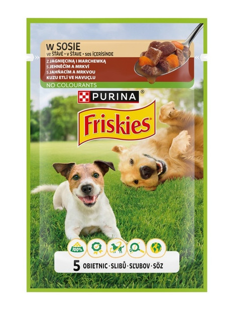 Friskies Dog Adult Jagnięcina i marchewka w sosie saszetka 85g