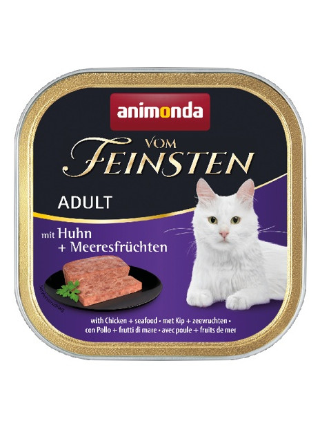 Animonda vom Feinsten Cat Adult z Kurczakiem i Owocami Morza tacka 100g