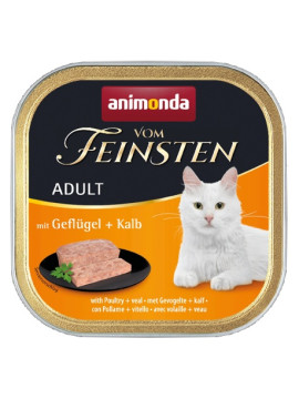 Animonda vom Feinsten Cat Adult z Drobiem i Cielęciną tacka 100g