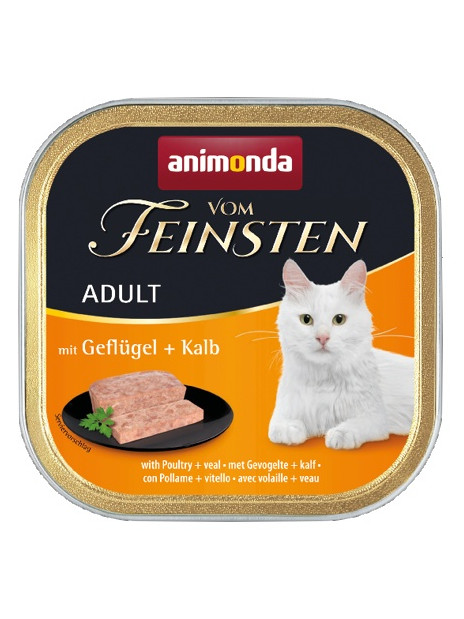 Animonda vom Feinsten Cat Adult z Drobiem i Cielęciną tacka 100g
