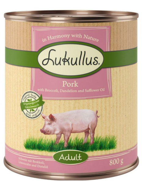 Mokra karma Lukullus Natural 800g Wieprzowina