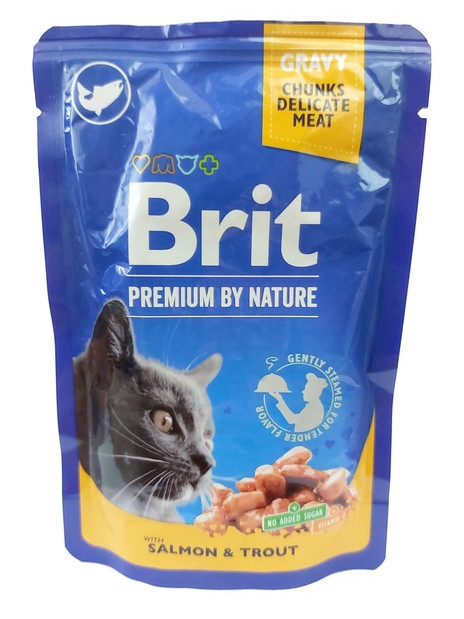 Brit Premium Cat Adult Łosoś + Pstrąg saszetka 100g