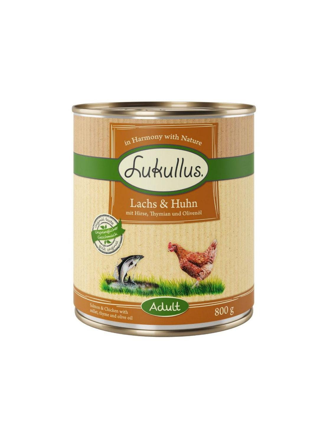 Mokra karma Lukullus Natural 800g Łosoś i kurczak